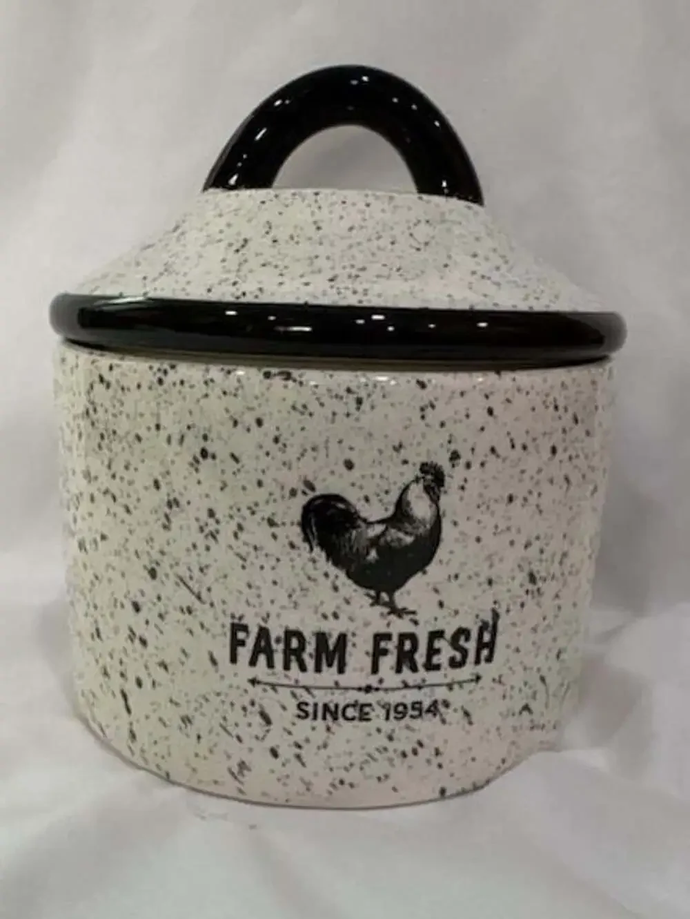 American Atelier Farm Fresh Rooster Ceramic Canister with Lid